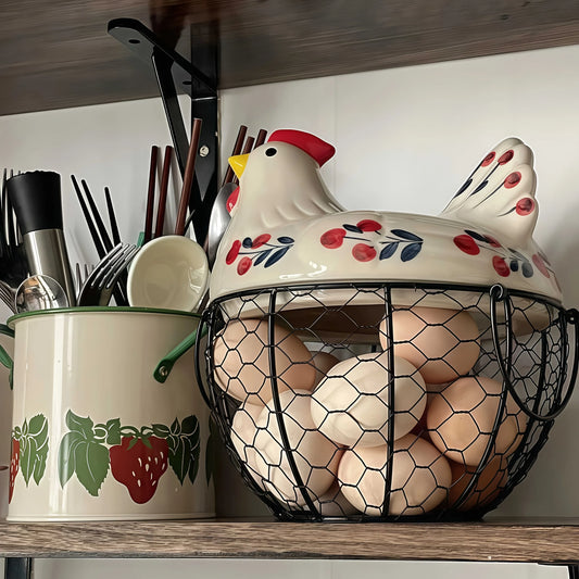 Farmhouse Hen Egg Basket