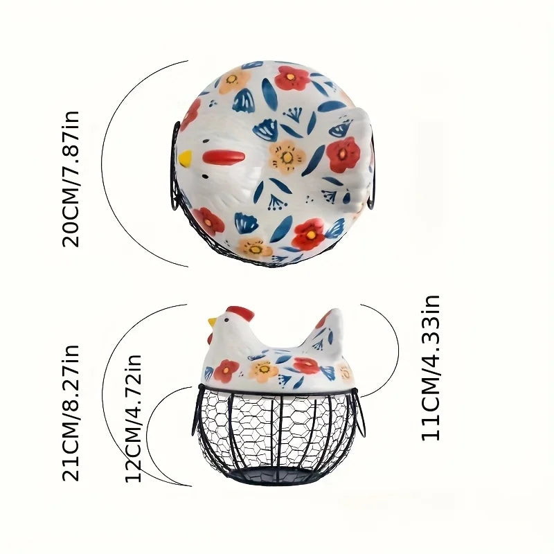 Farmhouse Hen Egg Basket