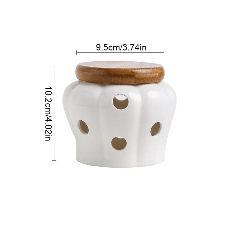 Ventilated Ceramic Garlic Keeper