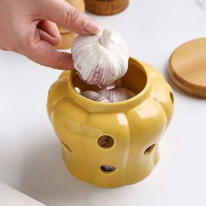 Ventilated Ceramic Garlic Keeper