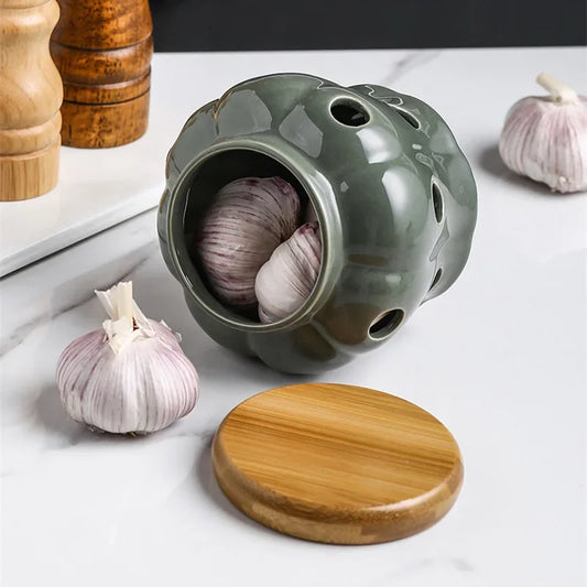 Ventilated Ceramic Garlic Keeper
