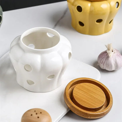 Ventilated Ceramic Garlic Keeper